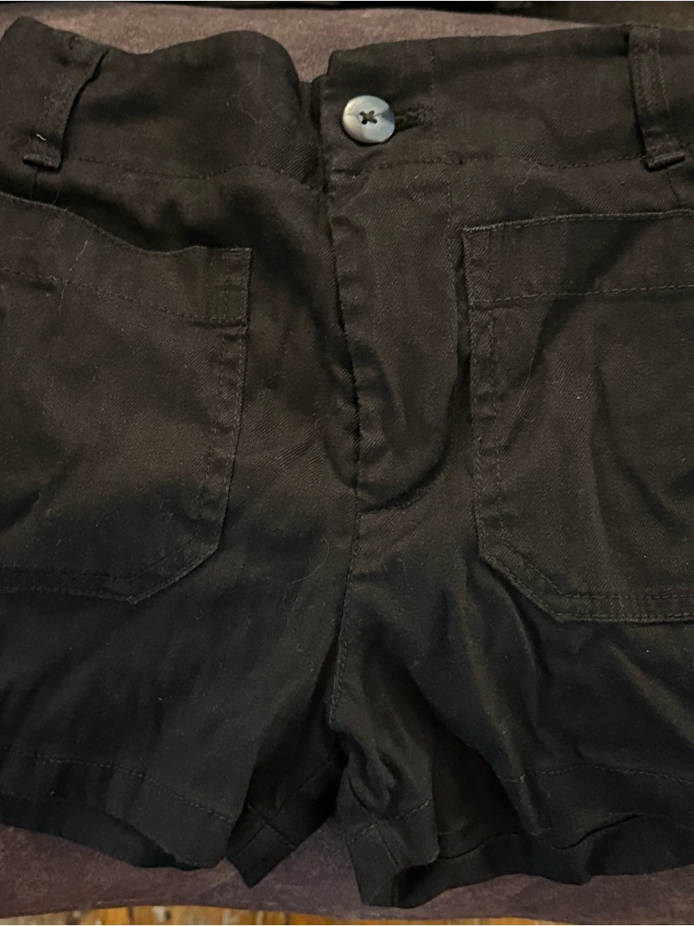 Maeve Black Cargo Shorts with Front Patch Pockets